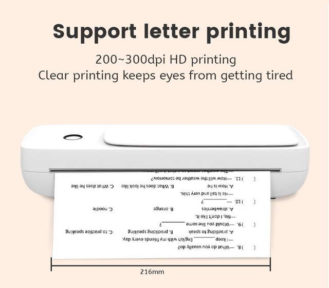 Zenffic TR-A80P A4 papier imprimante thermique Portable sans fil Bluetooth imprimante 210mm impression rapide adapté aux voyages/travail