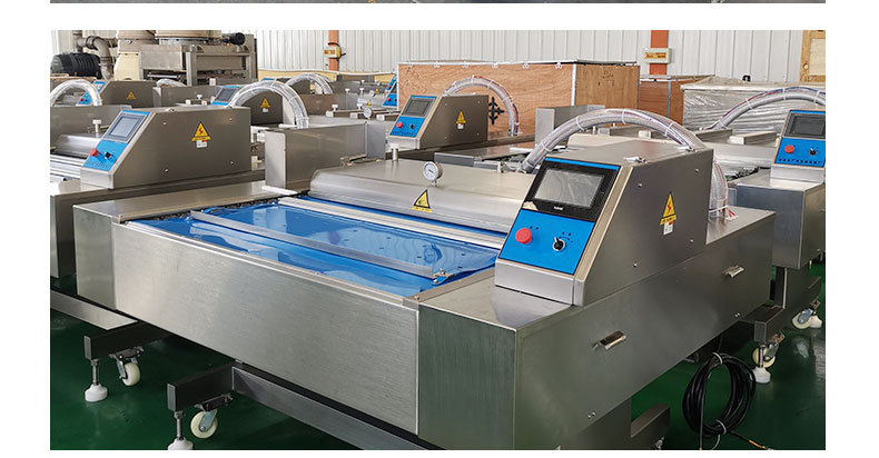 Machine d'emballage sous vide à bande transporteuse, Machine d'emballage sous vide continu DZD-1000-550